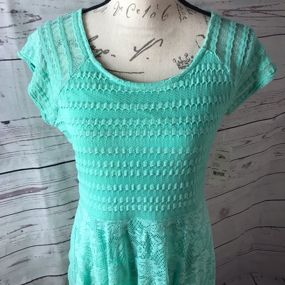 NY Collection Dress Teal women’s size medium NWT